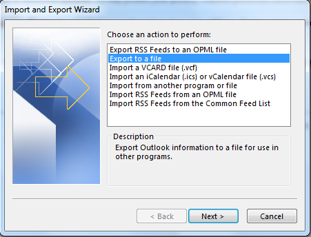 Export to a file