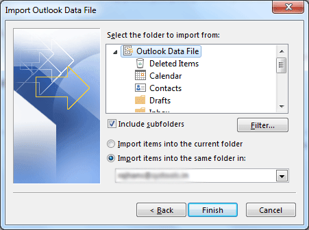 Select root folder