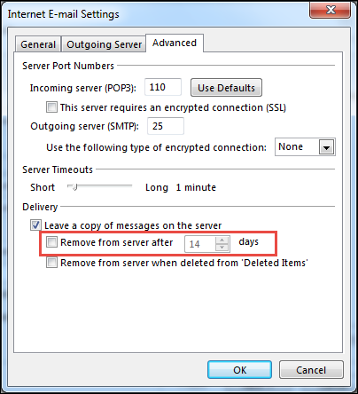 Email is deleted automatically when downloaded using POP3 Account