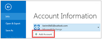 Add account to Outlook