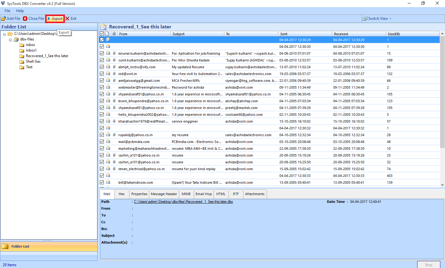 Import Outlook Express DBX file into Outlook 2016