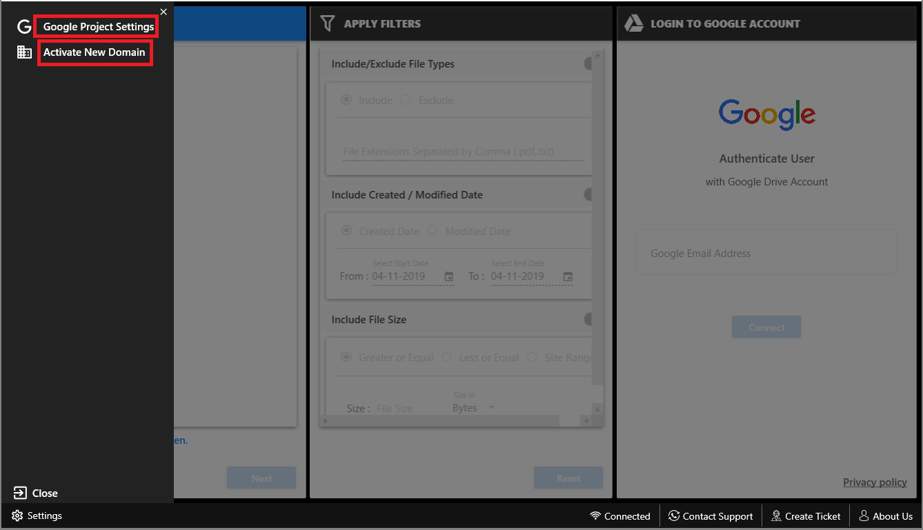 enter json and activation code