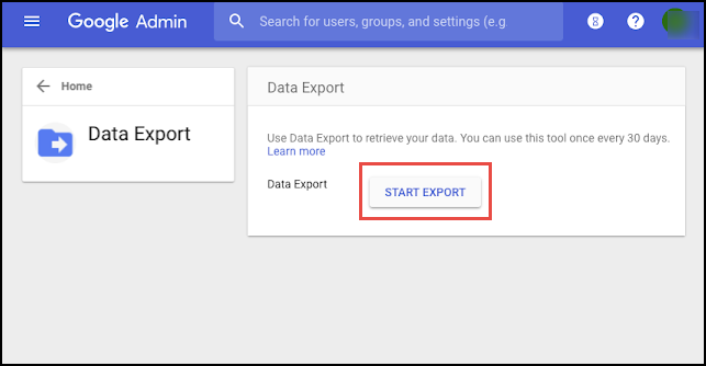 start export process