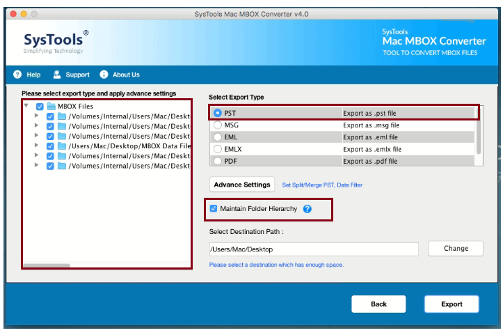 select outlook data file