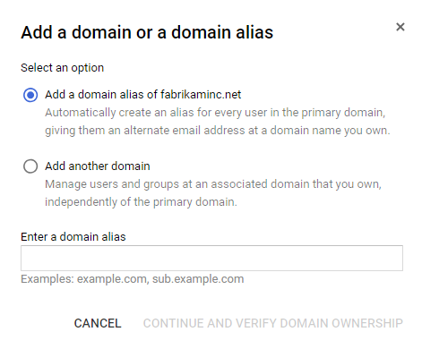 Add domain alias