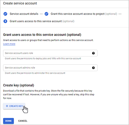 create service account