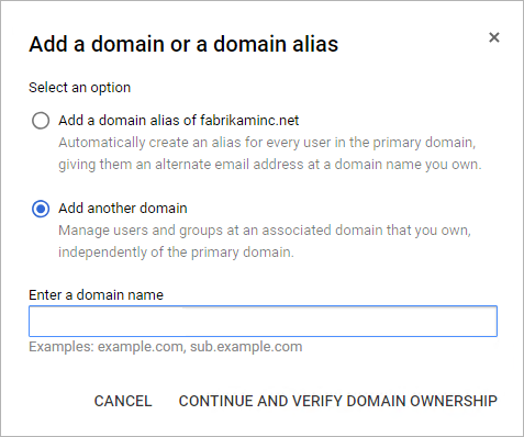 Add domain details