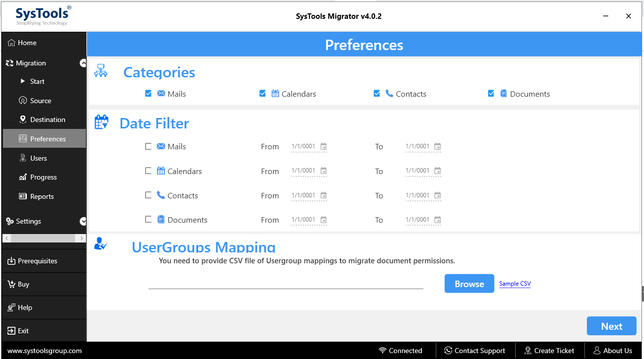select preferences