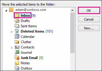 retrieve deleted journal from Outlook step 3