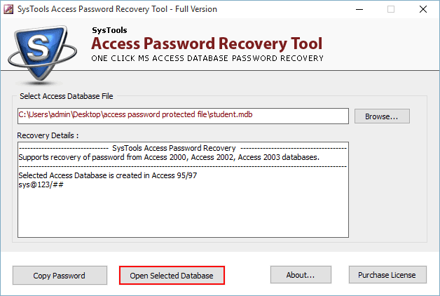 Access Database Password Remover