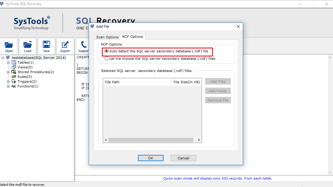 connect .mdf file to SQL Server