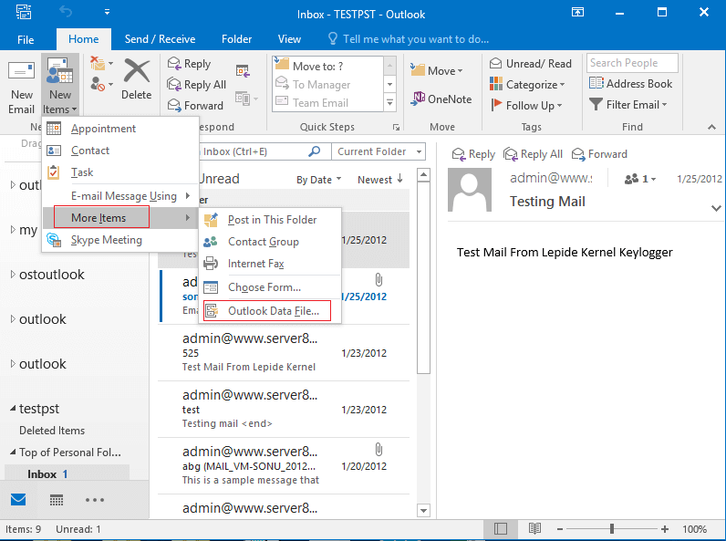 how to import and export .pst files in outlook 2010