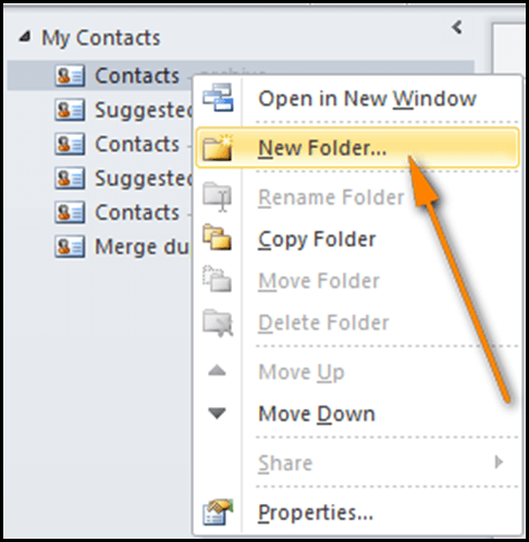 Merge Contacts Folders in Outlook