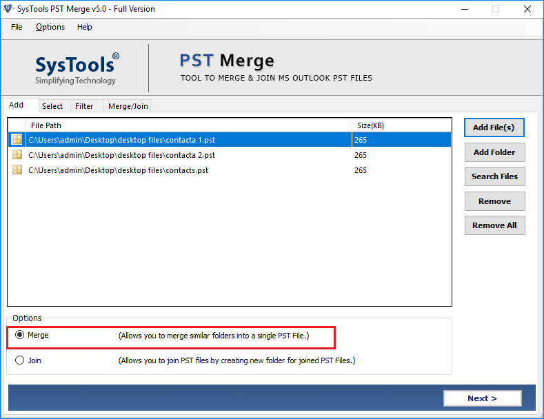 Merge Contacts Folders in Outlook