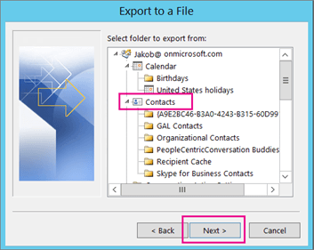 Merge Contacts Folders in Outlook