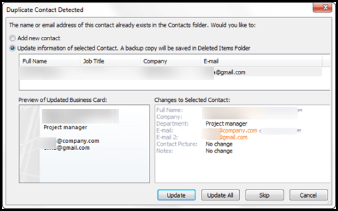 Merge Outlook Contacts Folders
