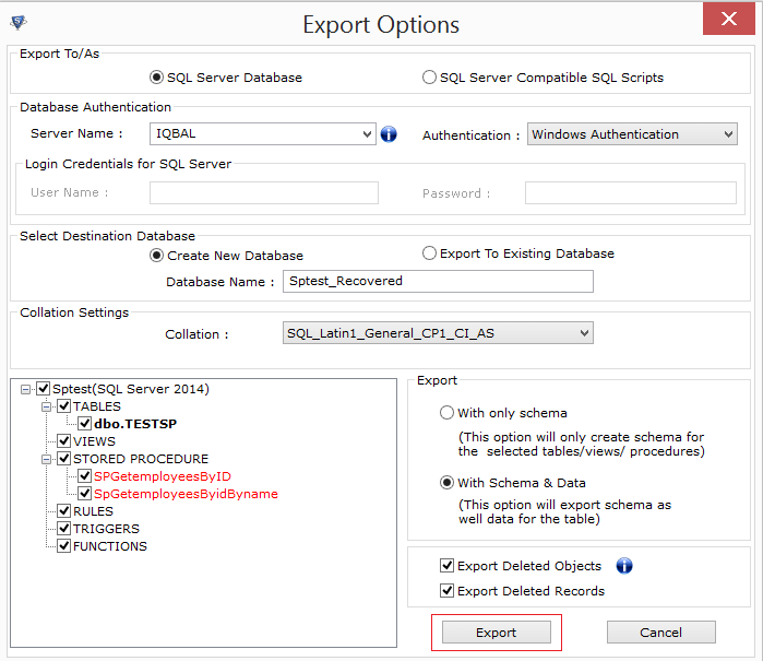 Recover Corrupted SQL Database