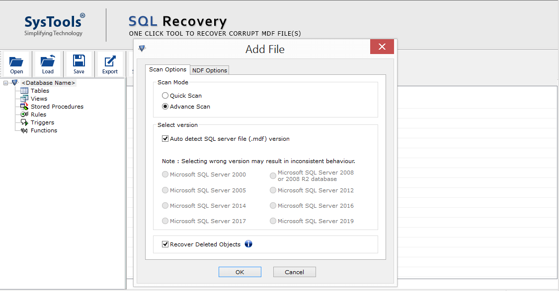 Recover SQL Database Files