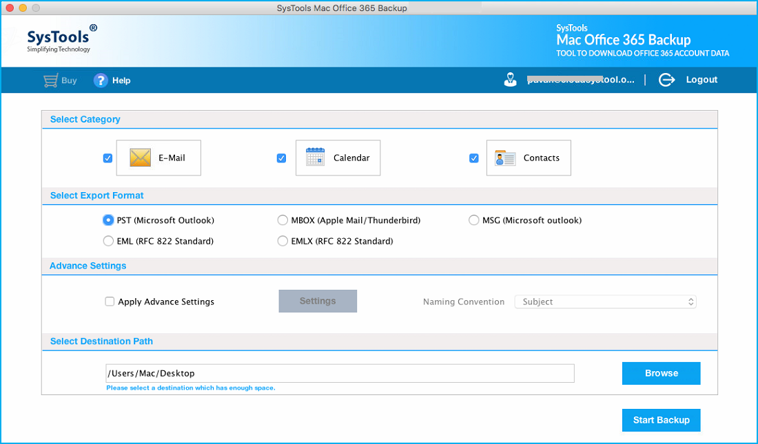 select pst for Exporting Office 365 Calendar to Excel