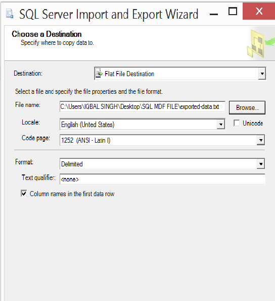 step-7 Export Data from MS SQL Server to CSV
