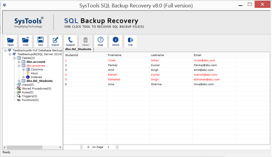sql restore database from bak file different name