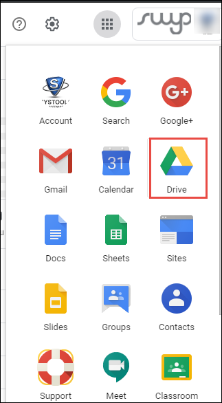 select google drive
