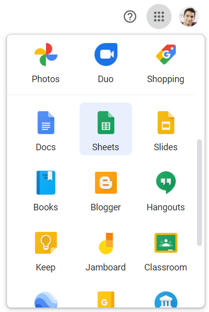 select google sheets