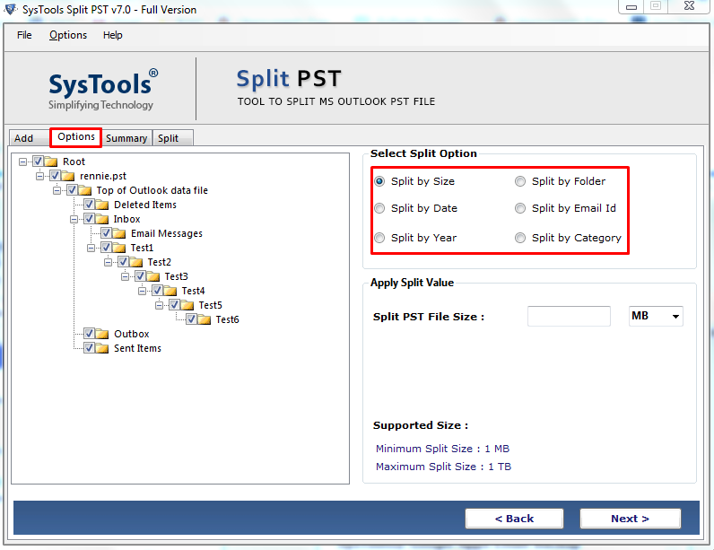 Split PST Options