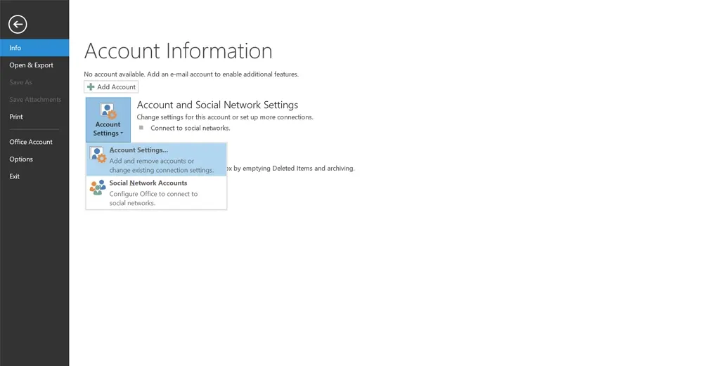 accounts settings options