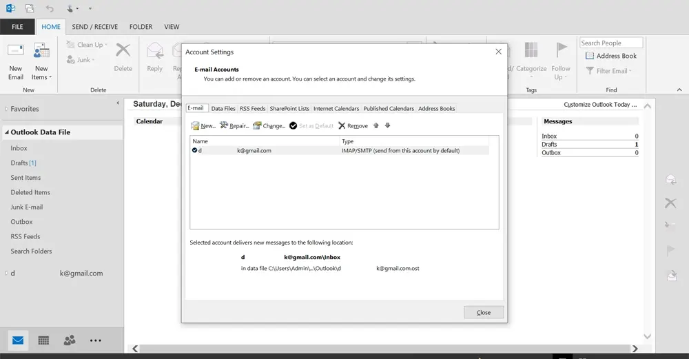 adding g suite email to outlook
