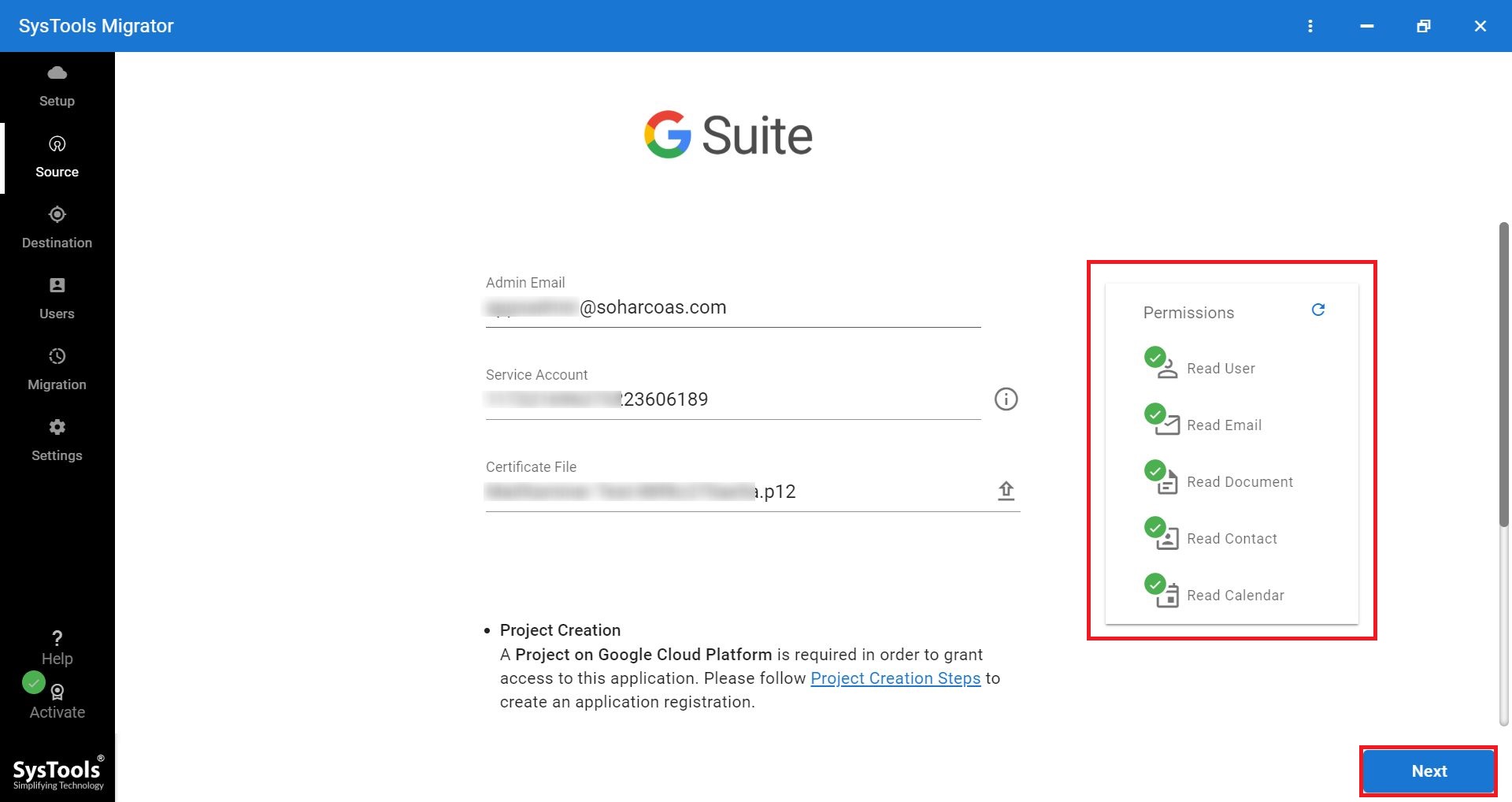 enter g suite credentials