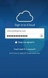 sign in to your iCloud device