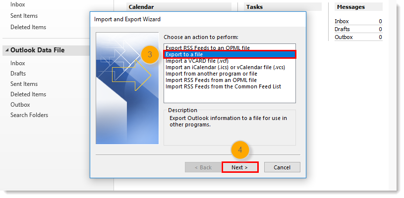export a file option