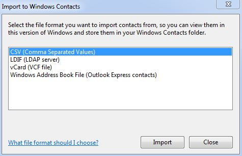 choose csv