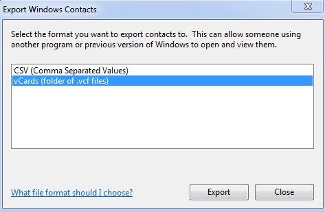 select vcard