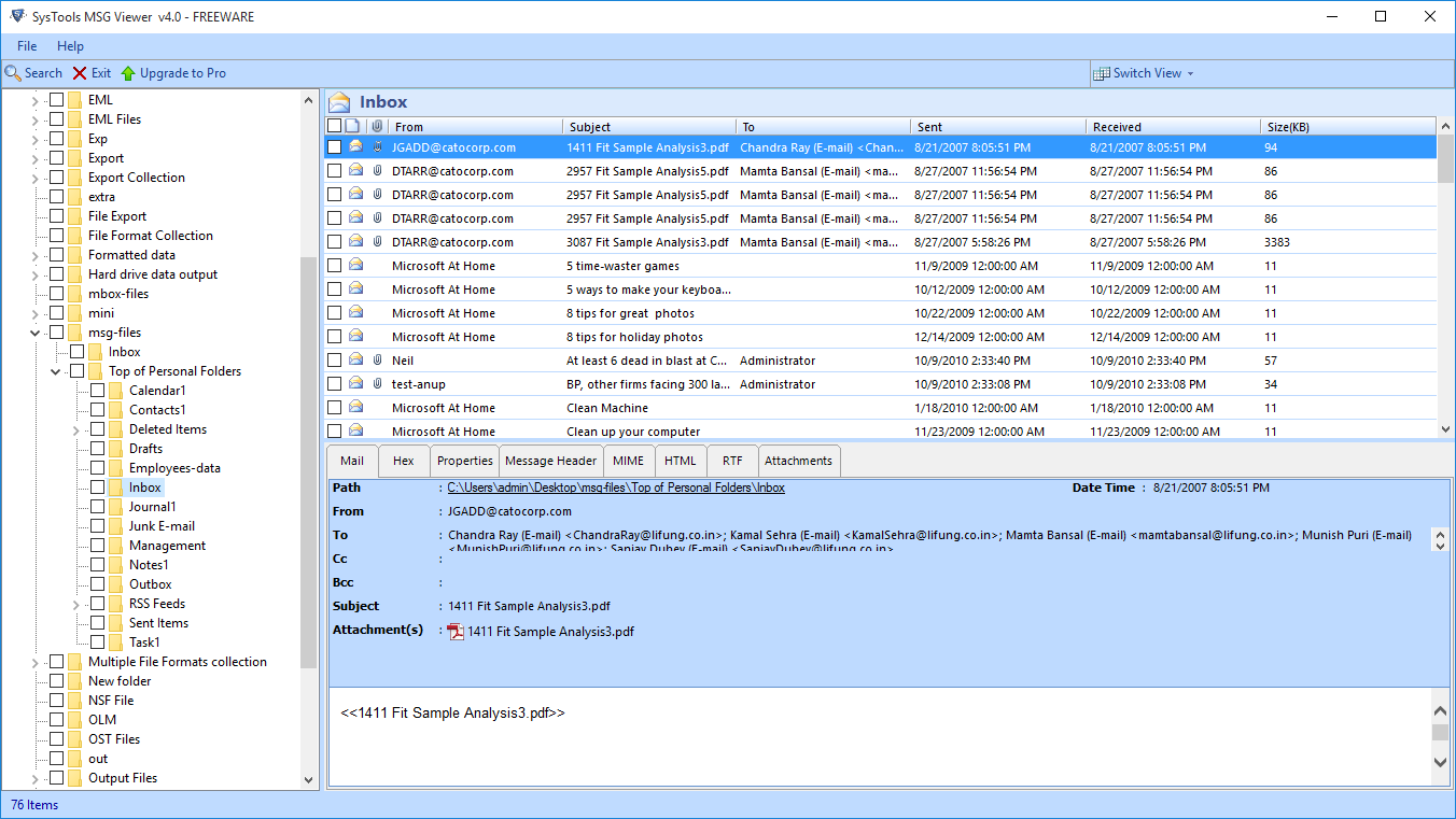 viewing msg files without outlook