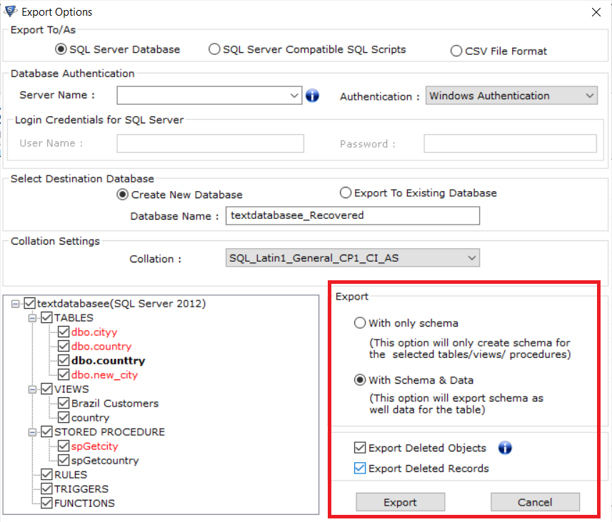 Экспортировать sql. SQL Export.