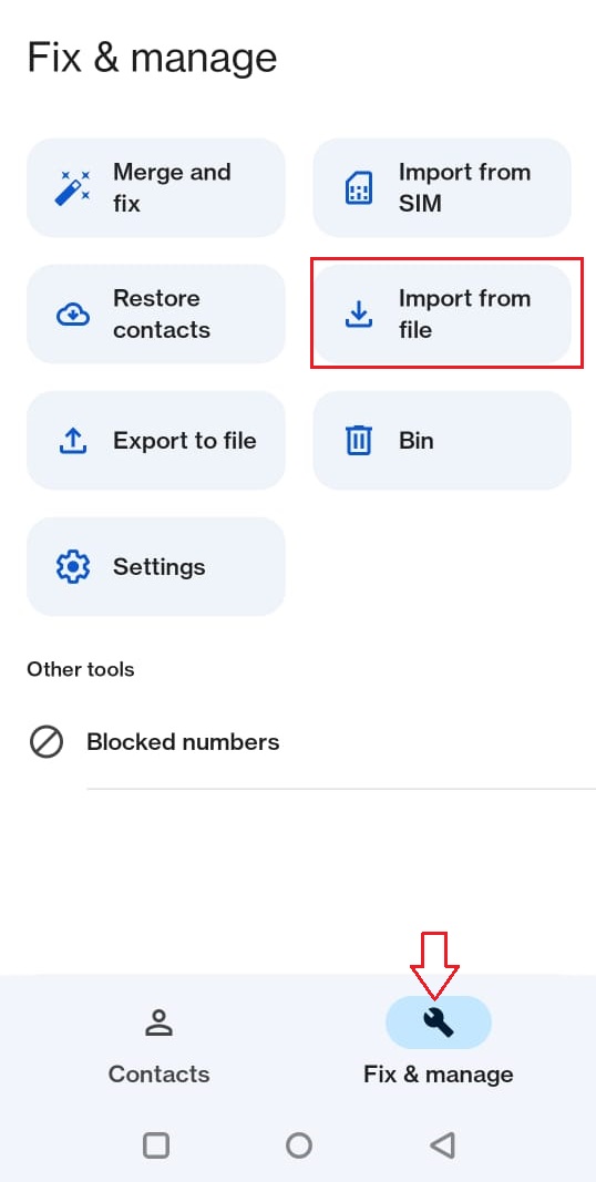 import vcf to google contacts on android