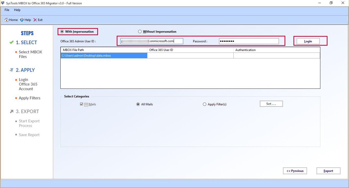 migrate using admin impersonation