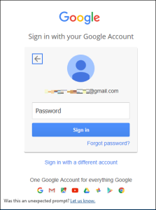 sign in to google