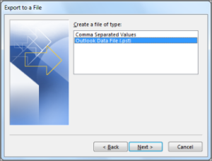 select pst data file