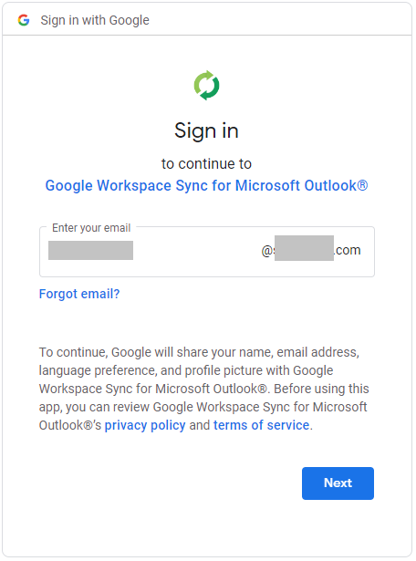 google workspace sync for microsoft outlook (gwsmo)