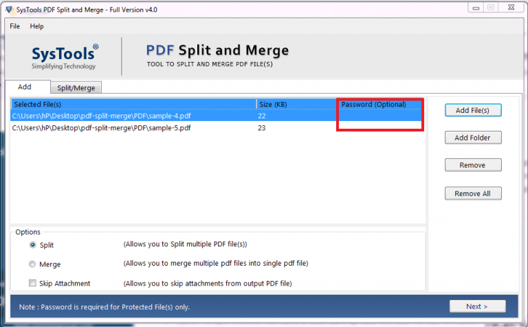 merge password protected pdf