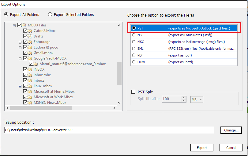select pst