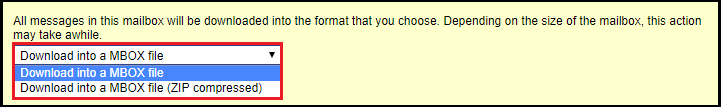 choose mbox format