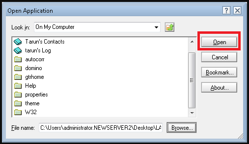 open the file in lotus notes