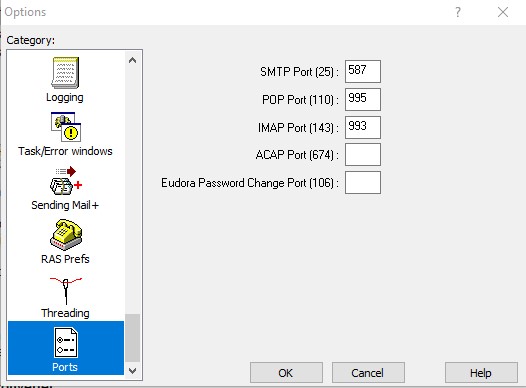 enter port numbers