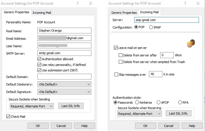 properties of pop account