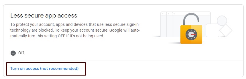 turn on less secure app access