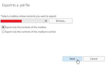export archive or mailbox